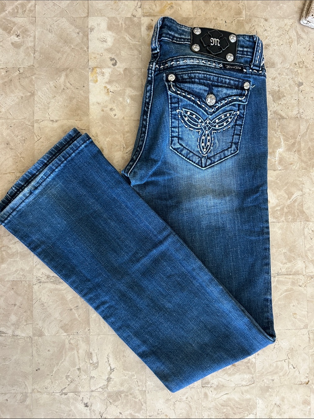 Miss Me Bootcut Jeans Size 29 Embellished Flap Pocket JW530583